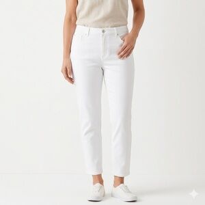 Talbots Flawless 5-Pocket Slim Ankle Jeans White 16P Petite Cotton Lyocell Blend